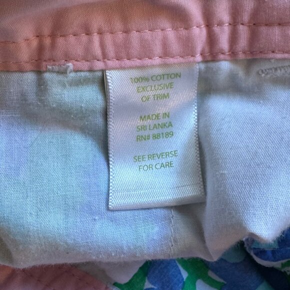 Lilly Pulitzer Womens Shorts 6 Blue Green Colorful Grass Hopper Floral - Picture 4 of 8